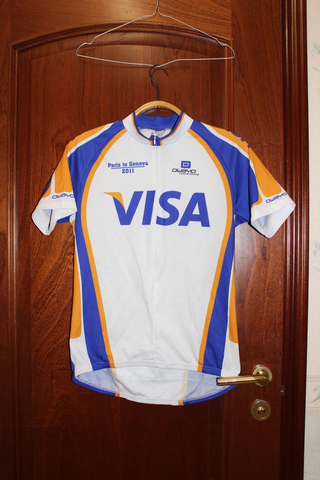 Vintage IBM EMC Endava Owayo Paris To Geneva 2011 Visa Team cycling jersey shirt