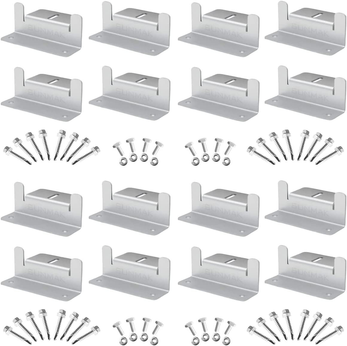 16pcs Solar Panel Mounting Z Brackets Kit Aluminum Corrosion Resistant Set