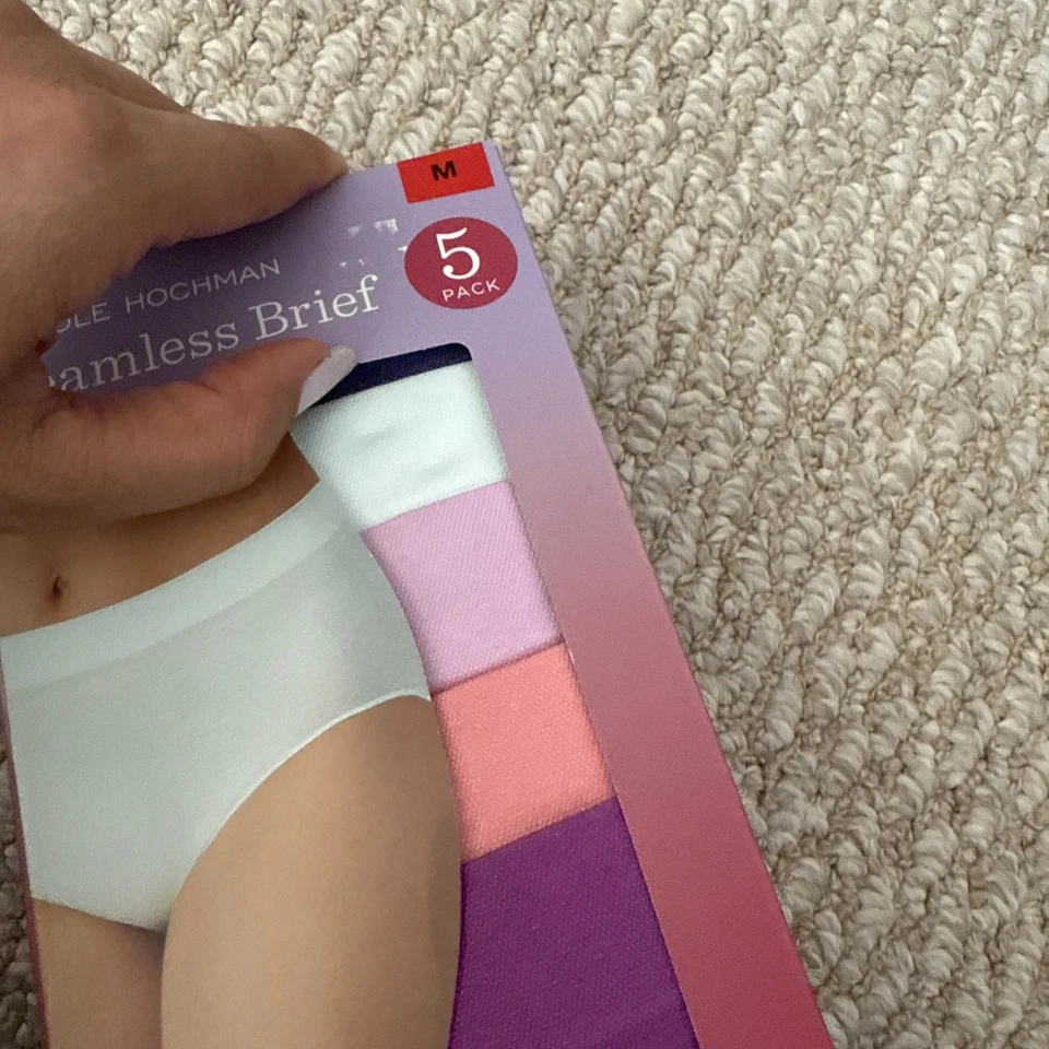 Carole Hochman Ladies Seamless Brief 5 Pack colored pink white purple silky soft - Image 3 of 3