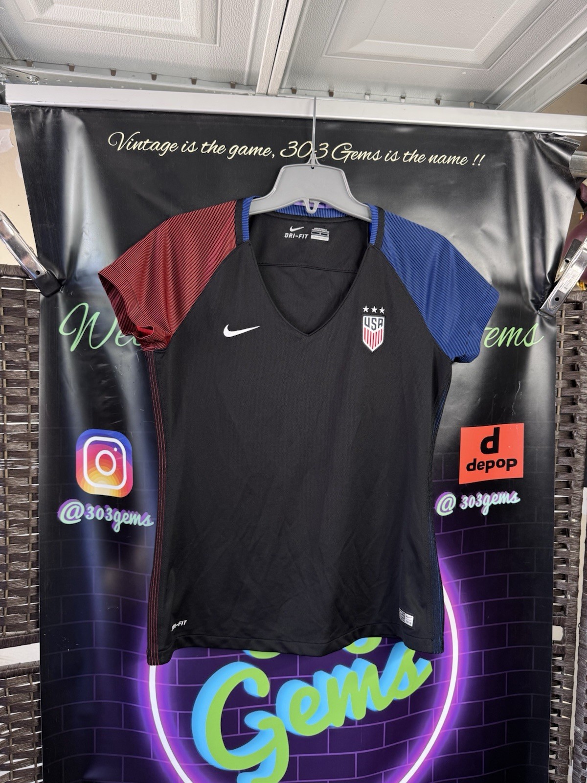 Authentic Nike USMNT USA 2016 Away Football Soccer Jersey Kit 743671-010 USWNT