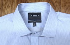BONOBOS SLIM FIT SHIRT 100 COTTON BLUE  WHITE Sz 16 1/2  LARGE, L