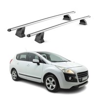 Alu DachträGer FüR Peugeot 3008 I 2009-2016 TÜV T-Nut AbschließBar 2Tlg Silber
