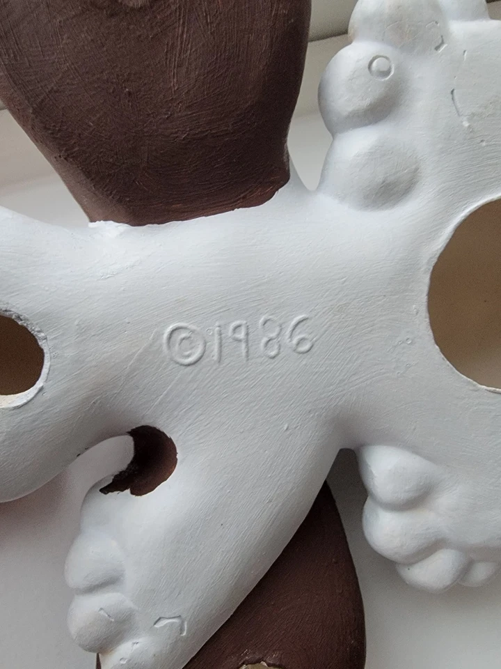 Estatuilla de cerámica hecha a mano para perro estante cuidador oreja larga manchada pisapapeles cachorro Foto 4 de 4