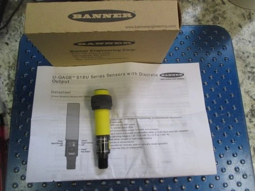 NEW BANNER U-GAGE S18U SERIES SENSOR WITH DISCRETE OUTPUT S18UBAQ
