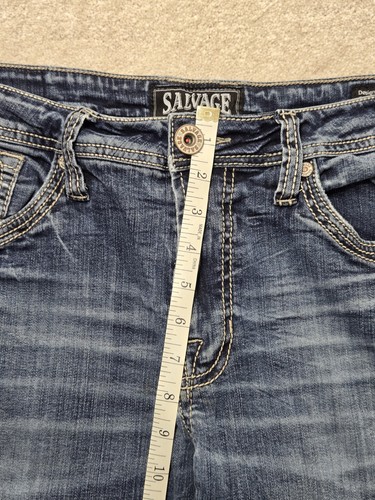 salvage mens jeans 33 R (Buckle) stretchy waist medium blue *see condition Desc* - Picture 8 of 15
