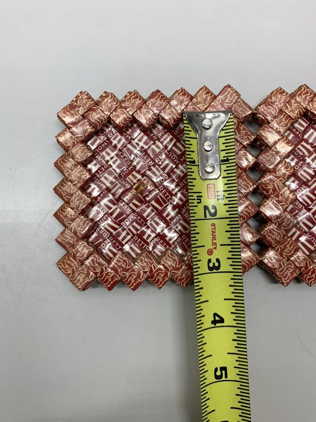 Vintage Prison Art Woven Cigarette Pack Folding Picture Frame