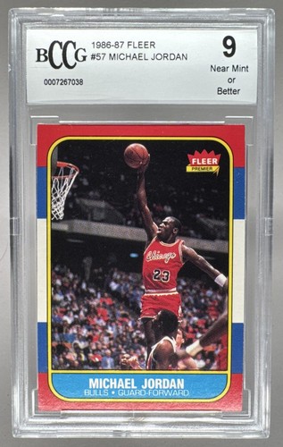 Michael Jordan 1986 Fleer #57 Rookie RC Hall of Fame HOF GOAT BGS BCCG 9