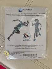 Brand New Copper Compression - Copper Infused Foot Sleeve - Small 
