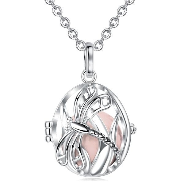 Bola de grossesse libellule cuivre argenté avec grelot rose pour femme enceinte
