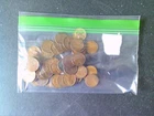 50 wheat pennies, 1 steel pennies, 1 Indian Head penny