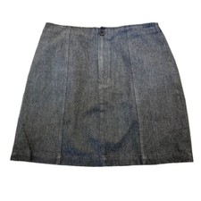 Vintage GAP Gray Mini Pleated Button Zip Skirt 90s Y2K Size 8