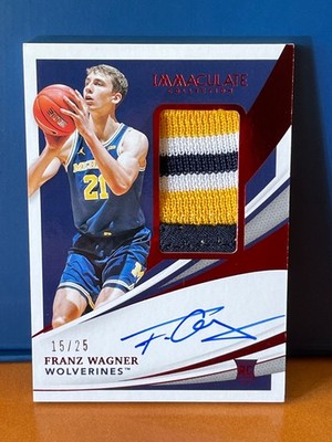 Franz Wagner 2021-22 Panini Immaculate RPA Rookie Patch Auto SSP /25
