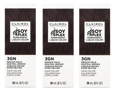 BL Clairol Liquicolor Permanent 3Gn/39G Medium Gold Neutral Brown 2oz X 3 Packs