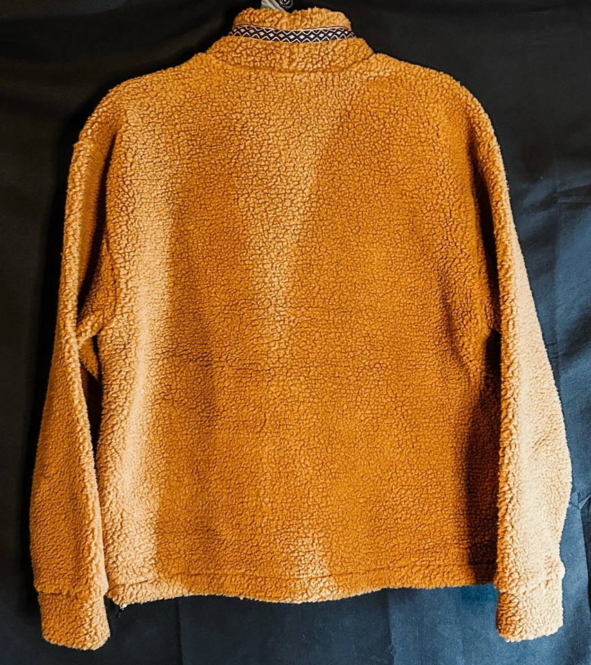 Alpine Design Sherpa Fleece Pullover Women’s M Camel Snap Front Cozy Warm - Image 2 of 4