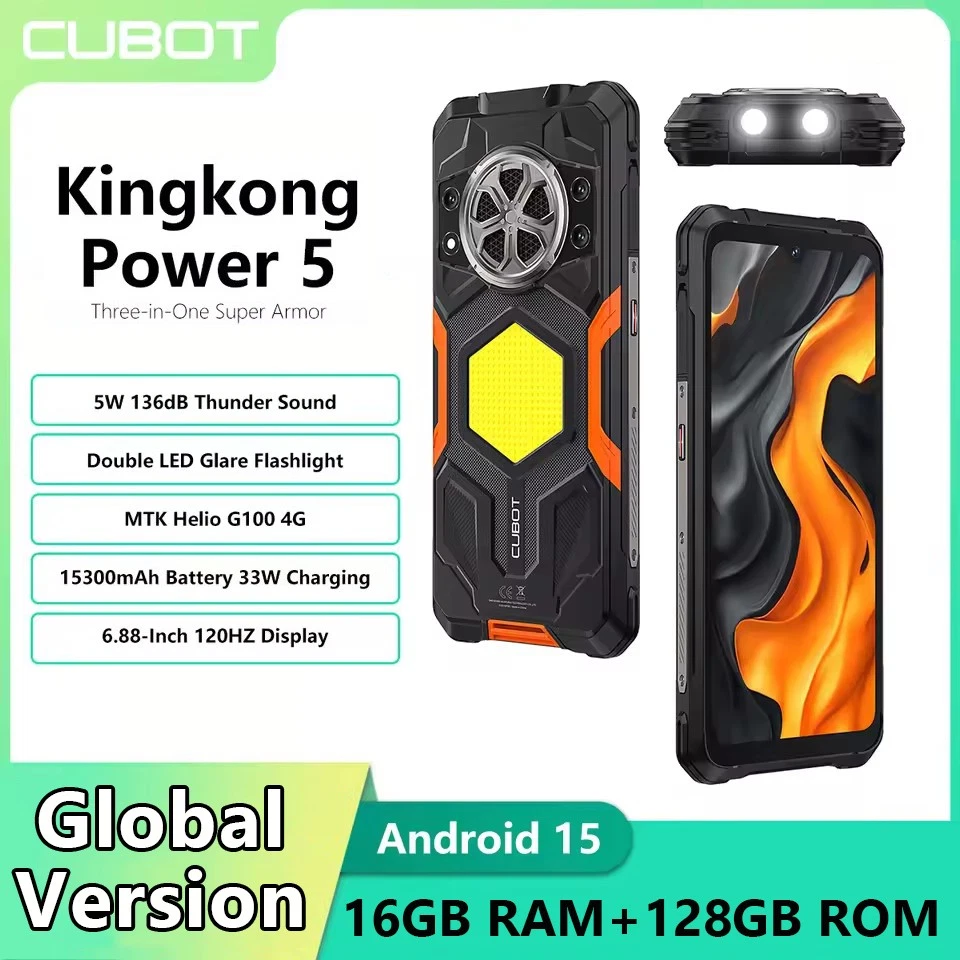 Global Cubot KingKong Power 5 Rugged Phone LED Light NFC 15300mAh 33W 64MP 120HZ - Image 2 of 4