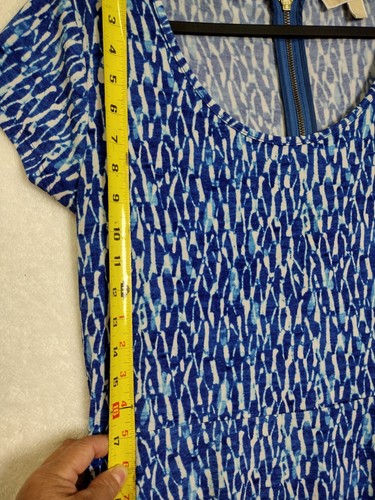 Michael Kors Loose Casual Midi Dress blue and white abstract print Large - Picture 6 of 13