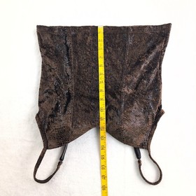 Y2K Chocolate Brown Snake Skin Velvet Burnout Corset Tank Top Women's 34C