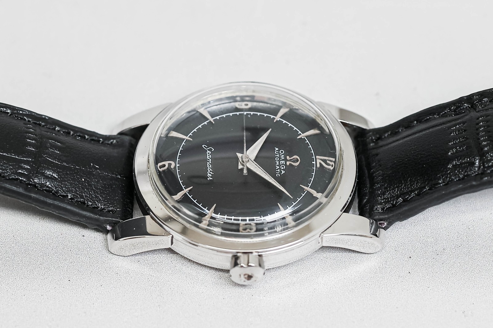 RARE *NEAR MINT* Vintage 1952 OMEGA Seamaster Cal.354 Automatic Black 34mm Men's image 5