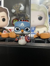 Image of 2022 FUNKO MARVEL Holiday Advent Glitter CAP SNOWMAN Captain America PocketPop!