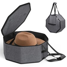 SLEEPING LAMB Large Hat Box for Women Storage, Collapsible Cowboy Hat Travel ...