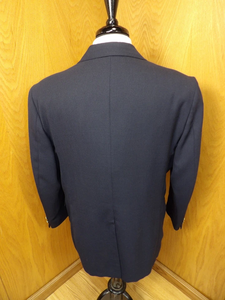 Mens Blazer Sport coat Jacket Hunt Valley 44r Navy Blue Wool blend  S#156 - Image 2 of 4