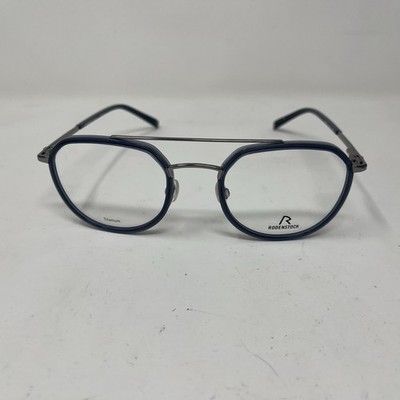 RODENSTOCK EYEWEAR R 7113 Titanium 51/21/145 BLUE FLEX HINGE EYEGLASSES E897