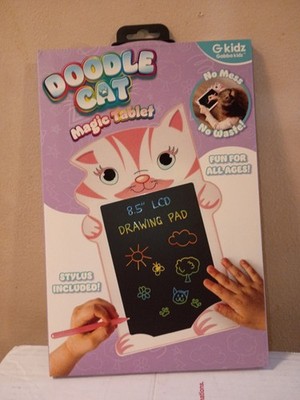G kidz Doodle Cat Magic Tablet 8.5'' LCD Drawing Tablet w/ Stylus Pink/White
