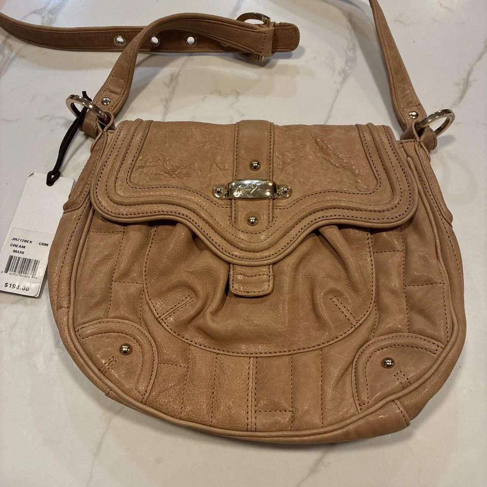 Nuevo Bolso Hobo Mari Junior Drake Para Mujer Crema Cuero Acolchado Suave $198 Foto 2 de 4