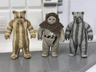 (3)Vintage Star Wars Ewok Action Figure Lot with Accessories