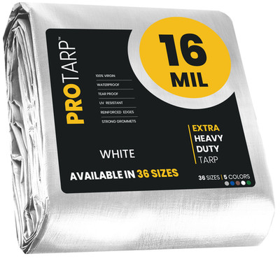 PROTARP Extra Heavy Duty Tarp 16 Mil Waterproof Tarpaulin Cover UV Resistant