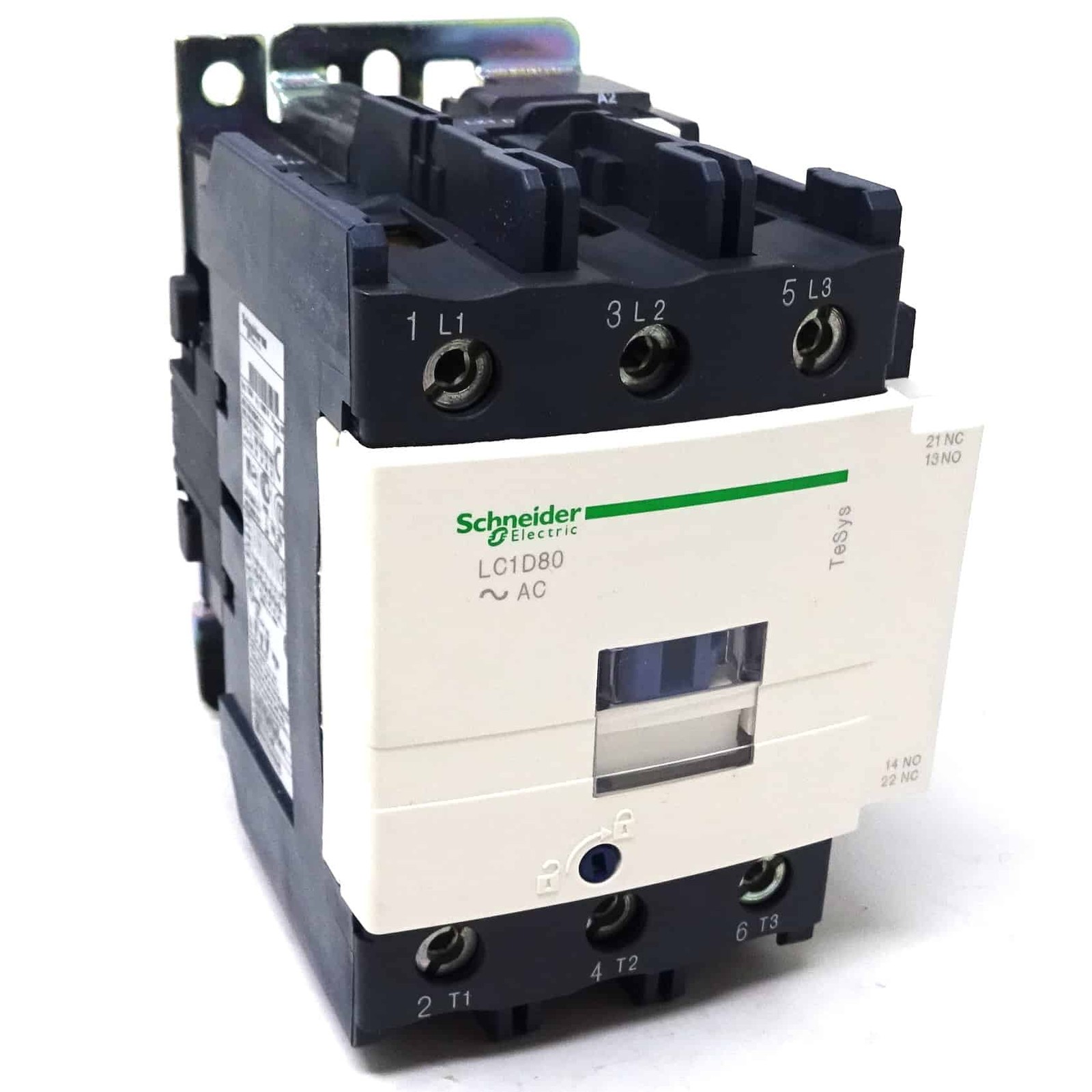 Contactor LC1D80F7 Schneider 3P (3NO) 1NC + 1NO Aux 110VAC 80A 37kW
