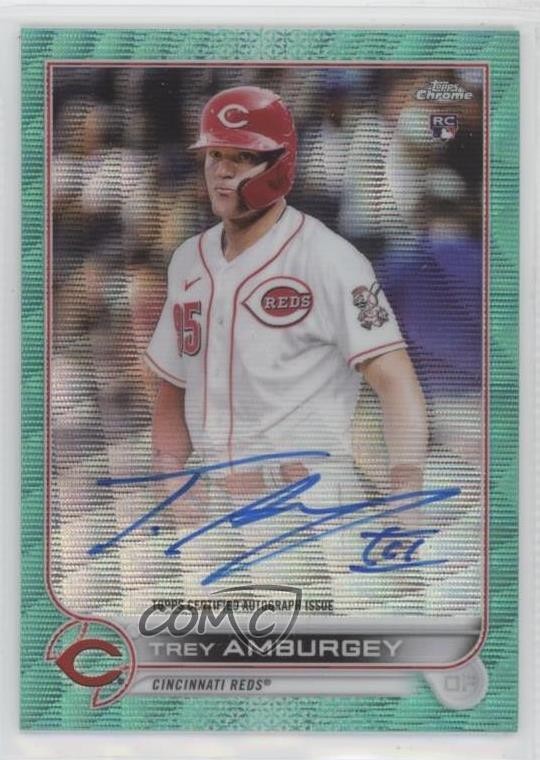 2022 Topps Chrome Rookie Aqua Wave Refractor 60/199 Trey Amburgey Auto RC 01ic