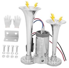 600dB Super Loud Train Horn Kit for 24V Trucks  Boats - Dual Trumpet Electric