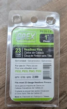 Grex 23 Gauge 1"  Headless Pins (2,500 ct)