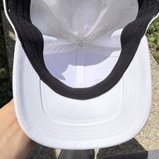 Nike Classic99 Dri-Fit White Black Golf Hat Adjustable Mesh Polyester Logo