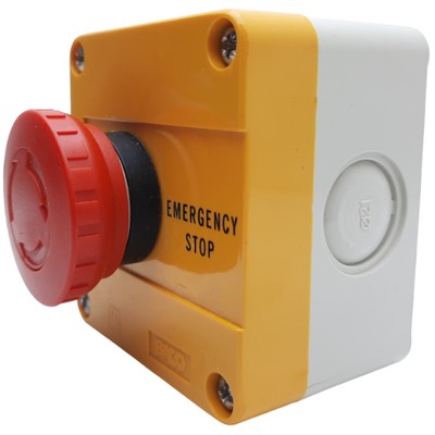 Baco LBX10510 E-Stop Control Station, 22mm, Twist Reset Switch, 1NC, 500V AC 10A