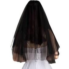 Lace Wedding Veil with Comb Fingertip Length Bridal Veils Star 2Ties Cut Edge...