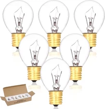 6 Pack Lava Lamp Bulbs 25 Watt 120V S11 Replacement 6pack 25w S11, Clear 