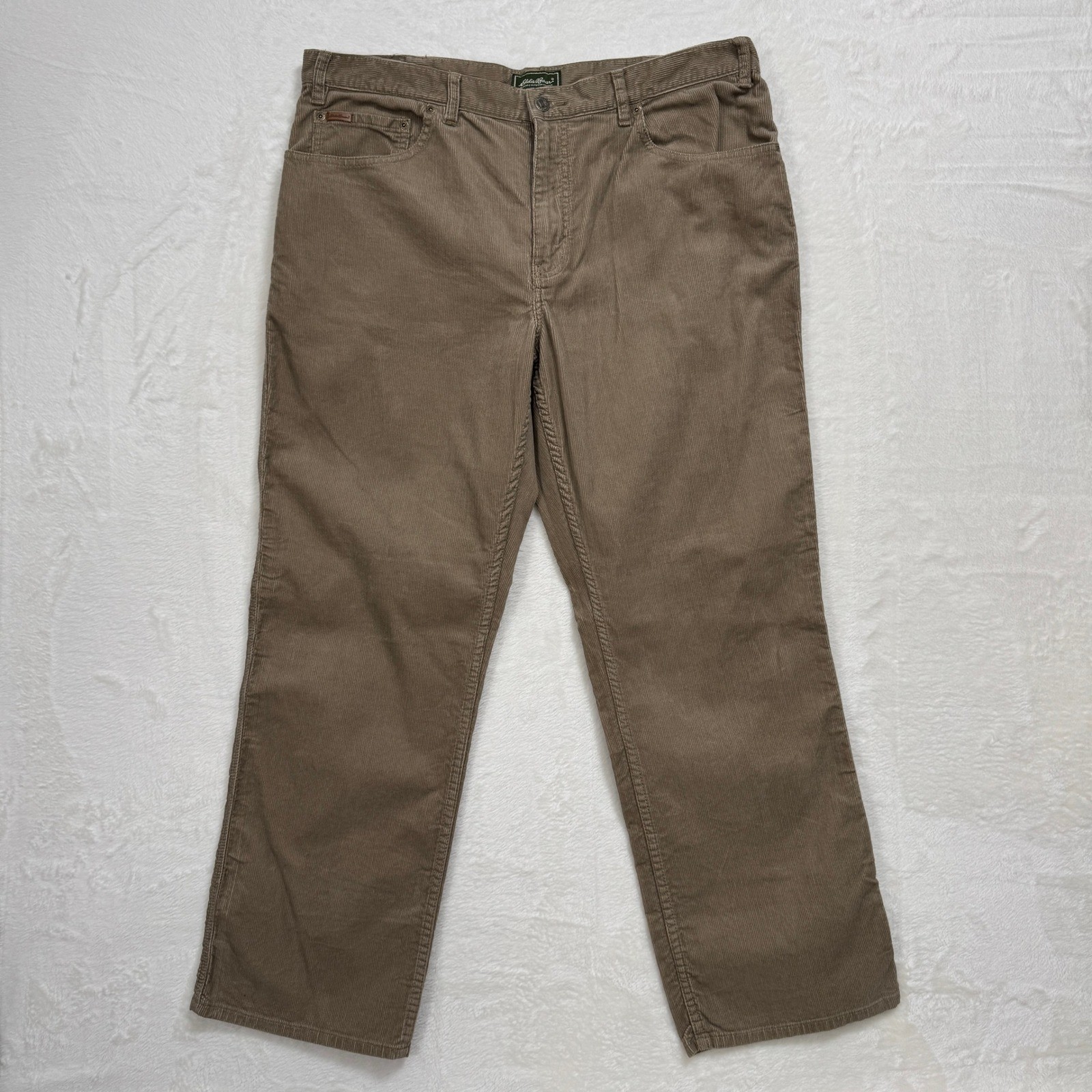 Eddie Bauer Corduroy Pants Mens 38x30 Brown Straight Leg 5-Pocket Cotton Rugged