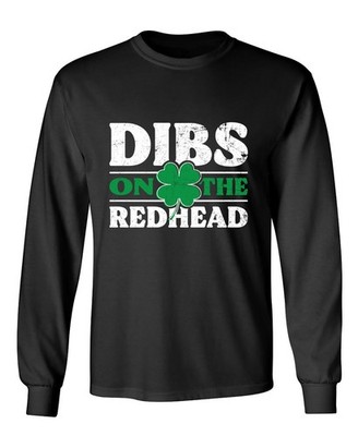 Dibs On The Redhead Sarcastic Humor Men's Long Sleeve Shirt