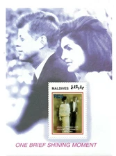Maldives JFK & Jacqueline One Brief Shining Moment Souvenir Stamp Sheet MNH Gem