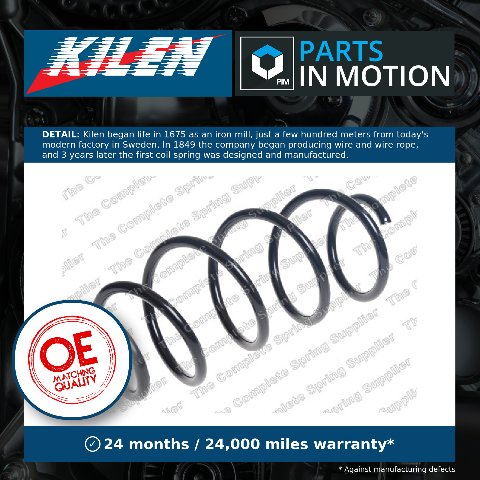 Coil Spring Front 23127 Kilen Suspension 6R0411105D Genuine Quality Guaranteed