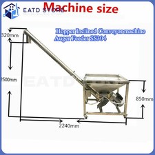  Auger Feeder SS30498inch Flour Screw Vibrating Hopper Inclined Conveyor machine