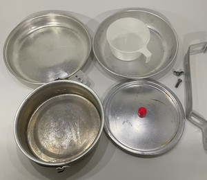 Aluminum Mess Kit Pot Pan Bowl Cup Handle - Nesting - Hunting, Camping