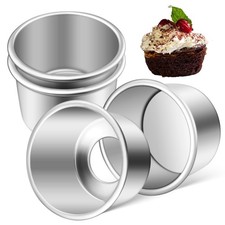 4 Pcs Round Cake Pan Set Aluminum Alloy Baking Tins With Removable Bottom