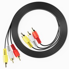 Eanetf RCA Cables, 3RCA Cable Audio Video 24K Gold Plated 5ft, 5ft-1pcs