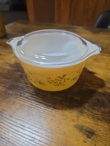 VTG 1Qt Casserole Pyrex #473-B Shenandoah Dish With Lid #470-C 27 Made USA