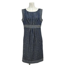 CHANEL P55930 Navy Light Blue White Outer fabric] polyester, nylon Dress