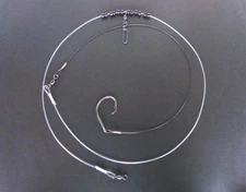 6Ft Shark Fishing Leader, 13/0 Inline Circle Hook, Black Cable/Mono, Handmade