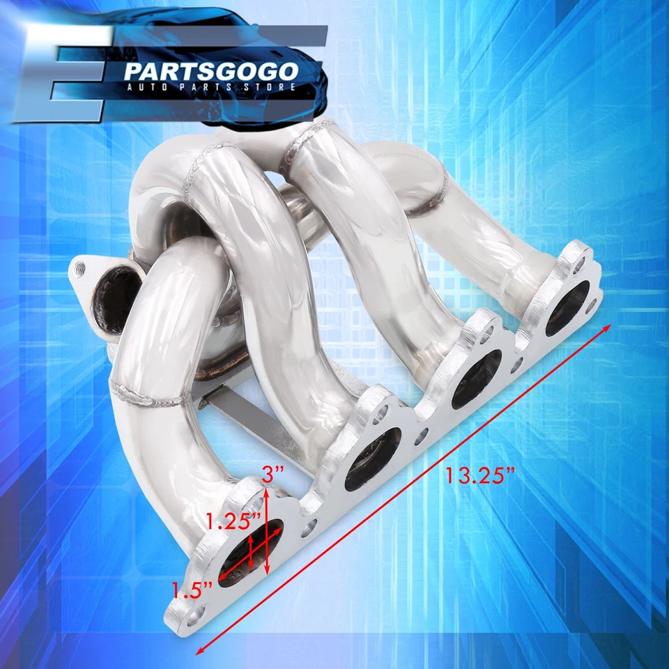 Stainless T3 Turbocharger Turbo Manifold Exhaust For 96-00 Civic D-Series Engine Foto 4 de 4